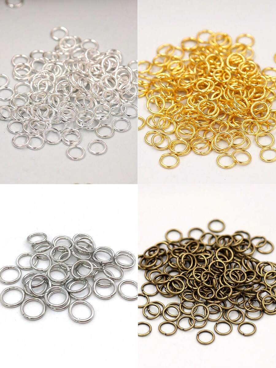 Anillo Abierto De Plata/oro/rodio/bronce, Accesorios De Anillo De Conexión De Joyería Diy, 20 G/paquete - Plateado - Ver 1