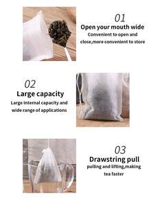 100pcs Random Color Non-Woven Drawstring Tea Bag - Multicolor - View 10
