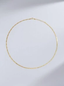 1Pc Exquisite Minimalist 925 Silver Chain Necklace Classically Nostalgic Plating 18K Gold Chain Necklace For Women