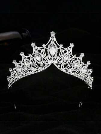 Bridal Crown, Vintage Baroque Style Luxury Crystal Tiara, Wedding Dress Accessories, Party Headband With Rhinestones, Wedding Gift Hairband Royal