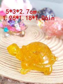 1個1.96*1.18*1.06英寸樹脂水晶烏龜小時尚飾品 - 1件黃色+金箔 - 查看 2