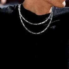 1 Peça De Colar Minimalista De Corrente Inoxidável 3:1 Nk De 20-28 Polegadas Para Homens E Mulheres, Adequado Para Festivais E Uso Diário