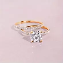 Classic Round Cubic Zirconia Ring Set, Suitable For Women's Daily Wear