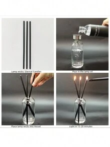 3pcs Lamp Wicks, Fiberglass Oil Lamp Wick Stainless Steel Candle Sticks, Erternal Lamp Wicks,Auspicious Home Decorations, New Year Gifts For Friends And Family - Silver - View 6