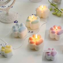 1支香氛蠟燭,創意生日禮品與diy家居裝飾,可愛貓爪造型 - 粉色 - 查看 1