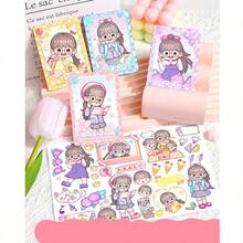 1 本 A5 双面日记本离型纸本 40 页创意手账本 防水防污笔记本 附 1 张可爱贴纸和 1 张卡片 空白贴纸本收藏册可重复使用 4 种颜色可选 - 紫色 - 查看 3