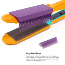 1入組理髮師直髮梳頭部，髮型自由造型髮梳，可固定於平鐵上，適用於低溫和高溫，是理髮師的必備工具 - 紫色 - 查看 4