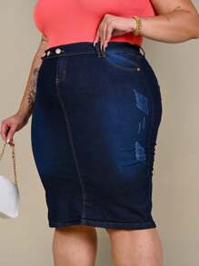 Women Denim Skirts - Blue - View 3