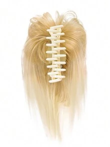 亂糟糟updo Messy Bun Hair Piece Hair Extension Ponytail,帶有鉗子夾的捲髮插梳,適用於女士的延髮類配件合成髮延髮馬尾辮 - 間色 - 查看 4