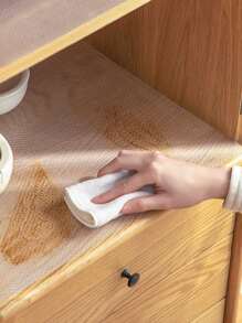 1pc Kitchen Cabinet Mat, Waterproof, Moisture-Proof, Oil-Proof, Anti-Mold, Can Be Cut To Fit - Clear - View 2
