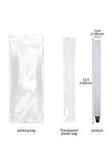 Double Flat Pen Barrel Hair Planting Head Handwriting Capacitive Touch Pen - White - View 2