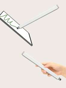 Double Flat Pen Barrel Hair Planting Head Handwriting Capacitive Touch Pen - White - View 3