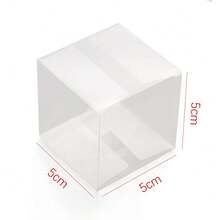 10入組透明婚禮禮品袋塑料糖果盒方形禮物袋餅乾袋巧克力袋 - 杏色 - 查看 1