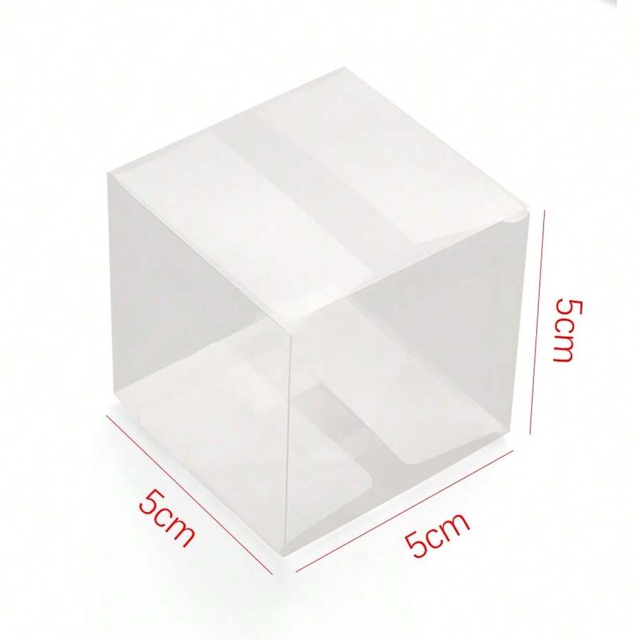 10入組透明婚禮禮品袋塑料糖果盒方形禮物袋餅乾袋巧克力袋 - 杏色 - 查看 1