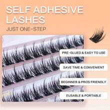 Tự dính Lông mi Cụm Lông mi D 0.07 Độ dày 10-14MM Một nạm Nối dài mi Không có keo Lông mi đơn  Tự Có thể tái sử dụng Keo dán Lông mi DIY at Nhà - D - Xem 3