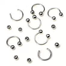 45pcs Stainless Steel Piercing Jewelry Set, Including Tongue Piercing, Eyebrow Piercing, Nose Ring, Lip Piercing