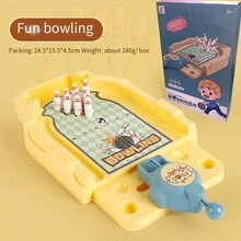 1個指尖摔撞足球桌遊,桌上迷你籃球保齡球玩具,有趣的禮物 - 黃色 - 查看 1