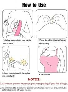 10(5 pares)~200 PIEZAS(100 pares) Cinta adhesiva invisible para pezones, almohadilla desechable para pezones, tapas de pezones de tela no tejida, pegatinas para el pecho - Flor - Ver 5