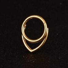 1 Miếng titanium Giọt nước Bộ phận Vòng Nhẫn Septum Vòng mũi Núm vú Tai Hạt tai Xoắn ốc Xuyên Cơ thể - Giọt nước - Xem 14