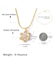 Ficcino 六片花形吊墜,鍍金鋯石鈦鋼金鍍蛇骨鏈女士項鍊,多功能鎖骨鏈適合日常佩戴或節日紀念日作為禮物,連同禮品盒 - 155n - 查看 4