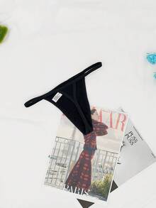 3pcs/Pack Seamless Low Waist Thong Panties With Ribbed Texture - Multicolor - View 3