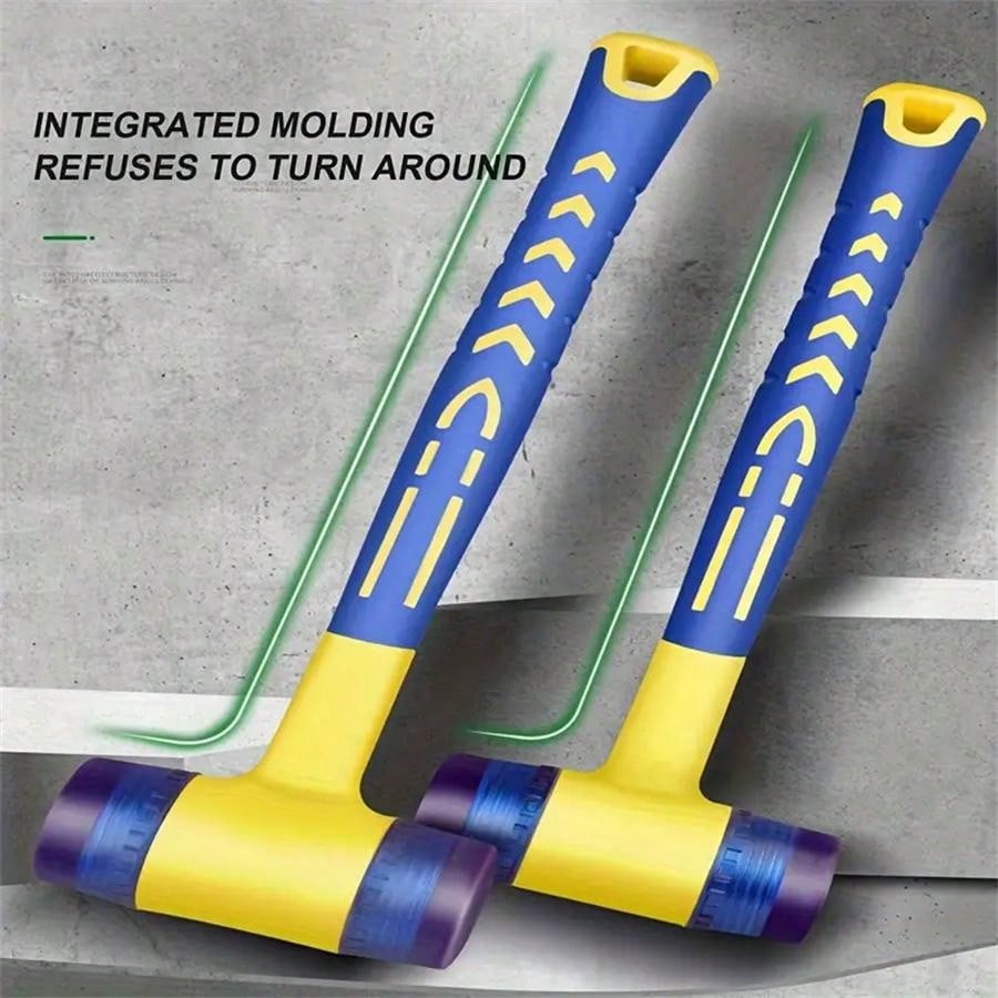 1pc Dual Head Rubber Mallet With 25mm & 30mm Heads, Detachable Solid