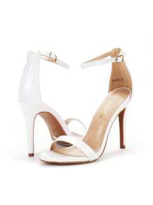 Women Elegant High Heel Sandals Open Toe Ankle Strap High Stiletto Pump Sandals For Party, For Prom, Party, Wedding - trắng - Xem 5