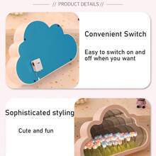 1PC Cloud Tulip Night Lamp Handmade Mirror Flower Sea Ambient Lamp Desktop Decoration Ornament Lamp Holiday Gift Night Lamp - White - View 5