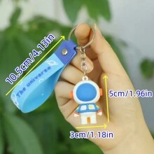 1pc Spaceman Pendant Soft Rubber Pendant Key Chain Cute Cartoon Fashion Style Car Keychain Bag Pendant Party Gift For Best Friend Girlfriend Son Daughter