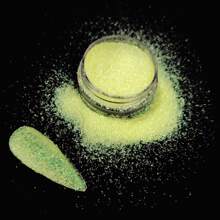 14色全息超微粉彩虹閃光鑽石,雷射反光耀眼顏料,適用於派對化妝、樹脂工藝或珠寶製作 - 青檸色 - 查看 1