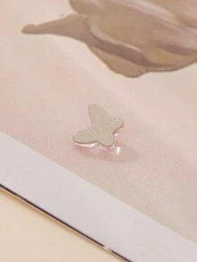 1入組簡約蝴蝶形牙鑽扁底牙鑽,美牙珠寶女士派對假面舞會裝飾 - 粉色 - 查看 4