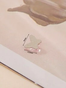 1入組簡約蝴蝶形牙鑽扁底牙鑽,美牙珠寶女士派對假面舞會裝飾 - 粉色 - 查看 5