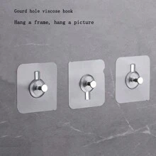 10入組葫蘆孔相框膠掛鉤,結婚照掛勾無需鑽孔,掛圖膠掛勾,臥室客廳掛小工具 - 灰色 - 查看 1