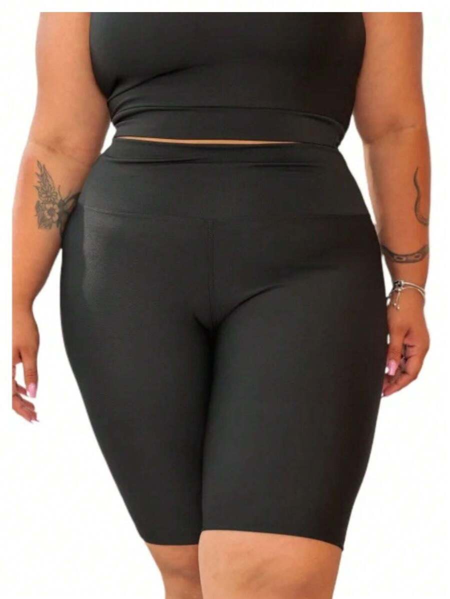 Plus Size Sports Shorts - Negro - Ver 1