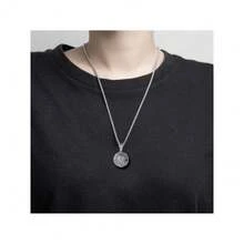 籃球項鍊籃球吊墜項鍊不鏽鋼運動項鍊 - 銀色 - 查看 6