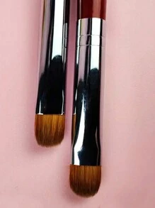 1支2用途法式凝膠美甲紫貂毛筆,圓點工具uv凝膠繪畫清理筆,美甲工具 - 紅木色 - 查看 4