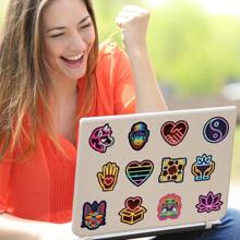 50入組霓虹酷卡通塗鴉防水貼紙創意裝飾diy筆記型電腦滑板車摩托車手機貼紙-適合兒童、成人萬聖節/聖誕節禮物 - 50 pcs - 查看 7