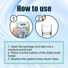 JUE FISH 1pack 10pcs Toilet Brush Mat Disposable Water-Absorbing Sponge Prevent Dirty Bathroom Reduce Odor Deodorization Cleaning Pads - Blue and White - View 5