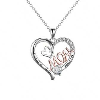 1pc Elegant Heart Shaped Pendant, Fashionable Design Gift For Mom
