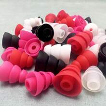 Earphone Cap & Earbud Cover 3 Layers Silicone Protective Cover For In-Ear Headphones, Suitable For Inner Diameter 3.8mm-5.5mm, Multi-Colors - Hot Pink - View 3