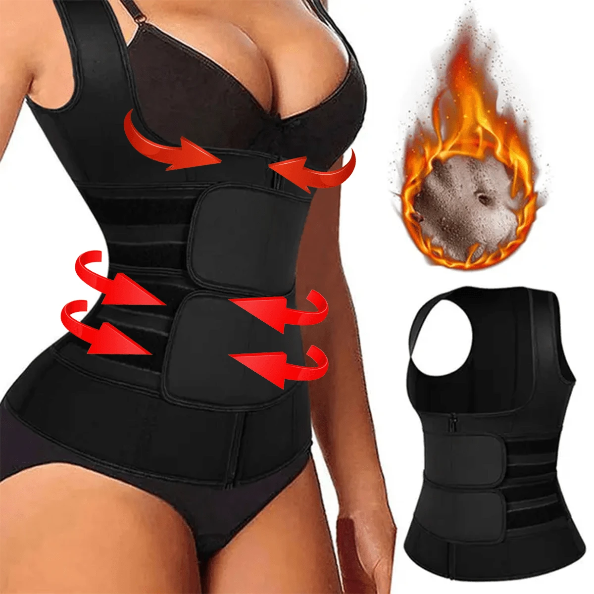 La Sra Faja Chaleco Deportivo Gym Quema Grasa Reductora - Negro - Ver 1