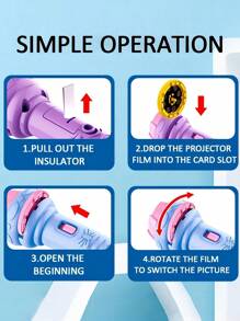 1个粉色儿童益智玩具，带投影手电筒，适合早教和娱乐，可用于生日、圣诞节等场合；3张随机颜色卡片，适合学校、学生、文具、学习用品。 - 淺粉色 - 查看 7