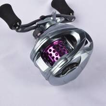 Demik Purple Feather All-Purpose Micro-Object Long-Distance Throwing Competition Fishing Reel With Brass Main Shaft, Copper Gear, Dual-Lines Cup & Water Drop Wheel - Silver - View 4