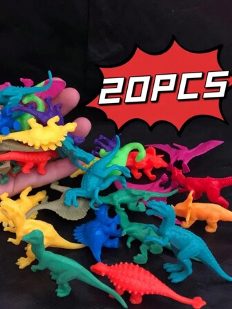 20入組軟橡膠恐龍玩具套裝適用於兒童,逼真,理想適用於幼兒園男孩和女孩