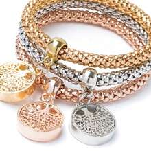 3 cái/bộ Của phụ nữ Nhiều màu Hợp kim kẽm Bộ vòng đeo tay - Nhiều màu - Xem 3