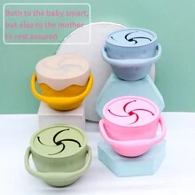 嬰兒可折疊矽膠防漏零食杯,帶蓋兒童餐具用於餵食和小吃,食品儲存容器 - 粉色 - 查看 6