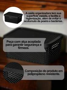 Storage Bins With Lids - màu đen - Xem 2