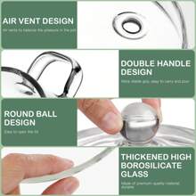 Glass Saucepan 2.0 Liter - Heat Resistant Glass Cooking Pot With Lid Sauce Pan For Soup - Transparent - View 5