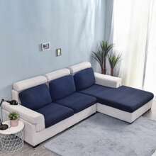 Funda De Sofá Elástica De Color Sólido, Diseño Moderno Y Simple, Adecuada Para Decoración Del Hogar Y Sala De Estar, 1 Ud. - Azul Marino - Ver 7