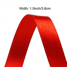 1卷聚酯帶帶,用於婚禮,花環,花束包裝,禮品包裝和其他diy手工藝品 - 紅色 - 查看 2